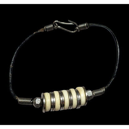 Vintage Handmade Industrial Washer Beaded Bracelet