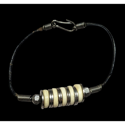 Vintage Handmade Industrial Washer Beaded Bracelet