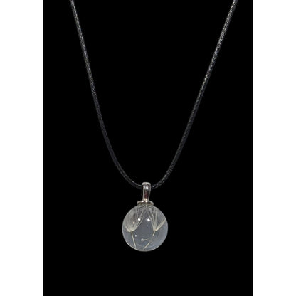 Whimsical Encased Dandelion Fluff Pendant Wishing Necklace