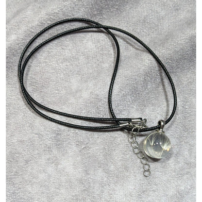 Whimsical Encased Dandelion Fluff Pendant Wishing Necklace