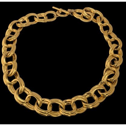 Glam Vintage Anne Klein Chunky Gold Double Link Statement Chain Necklace