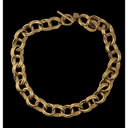 Glam Vintage Anne Klein Chunky Gold Double Link Statement Chain Necklace