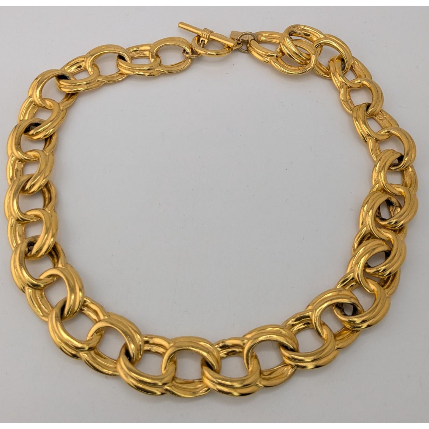 Glam Vintage Anne Klein Chunky Gold Double Link Statement Chain Necklace