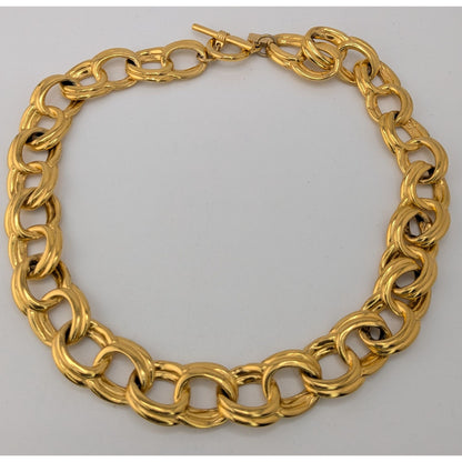 Glam Vintage Anne Klein Chunky Gold Double Link Statement Chain Necklace