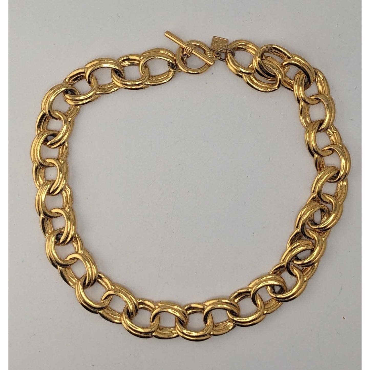 Glam Vintage Anne Klein Chunky Gold Double Link Statement Chain Necklace