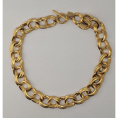 Glam Vintage Anne Klein Chunky Gold Double Link Statement Chain Necklace