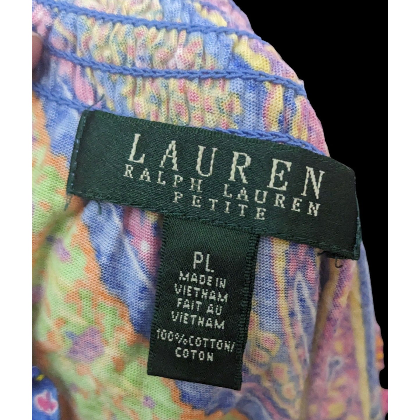 Vintage Y2K Lauren Ralph Lauren Rainbow Paisley Peasant Top