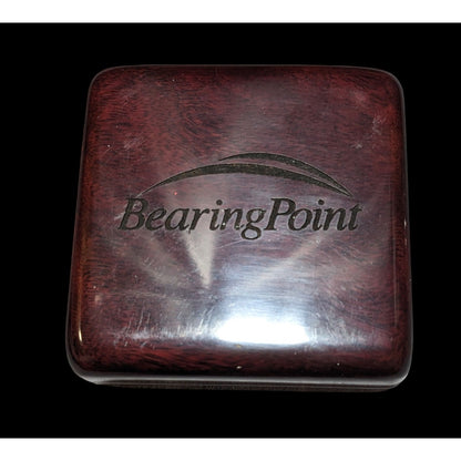 Vintage BearingPoint Compass In Wooden Box