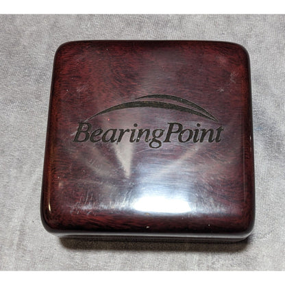 Vintage BearingPoint Compass In Wooden Box