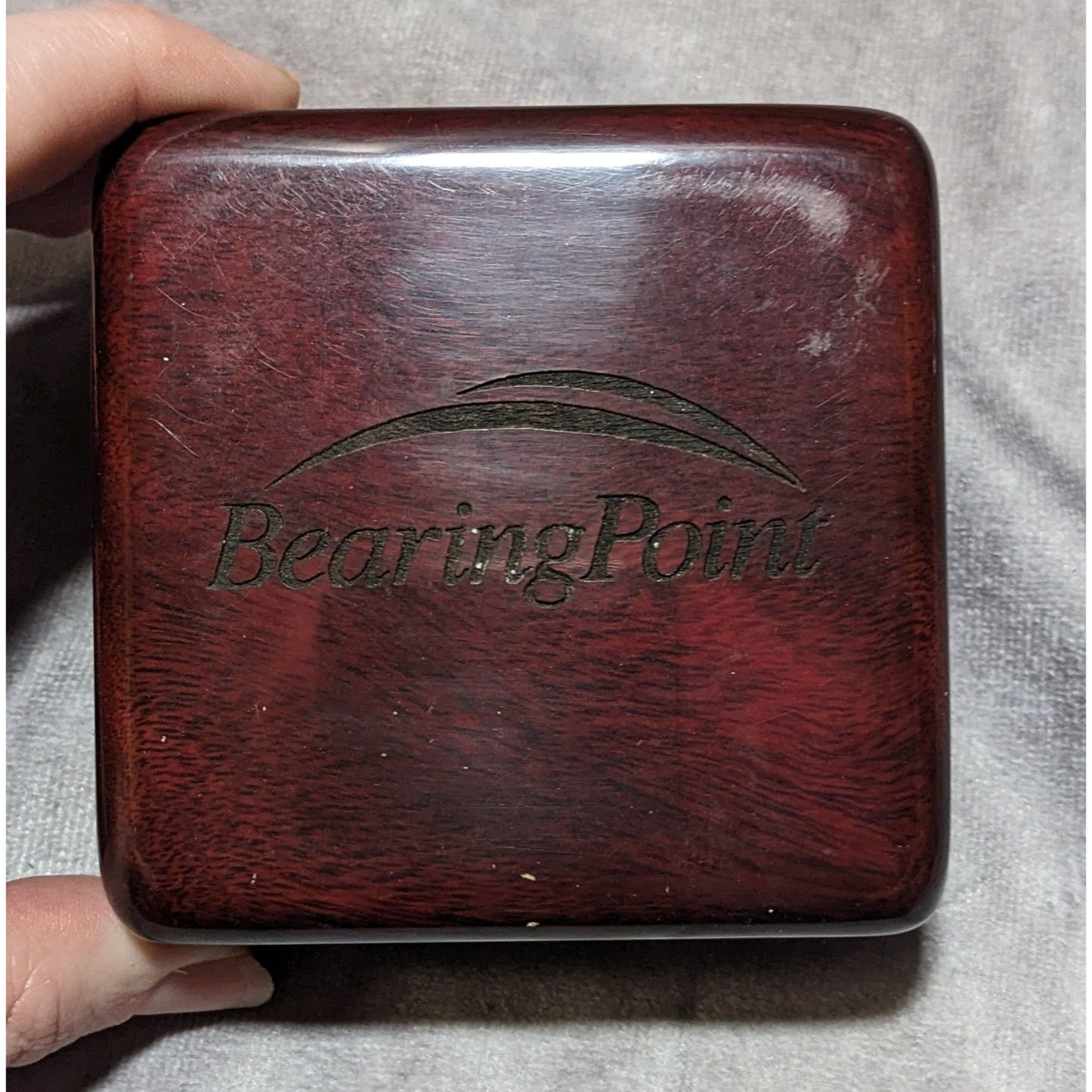 Vintage BearingPoint Compass In Wooden Box