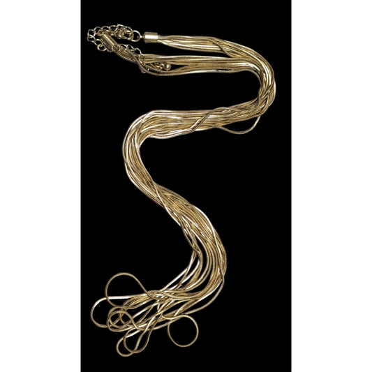 Vintage Glam Multi Strand Liquid Gold Liquid Metal Layered Necklace