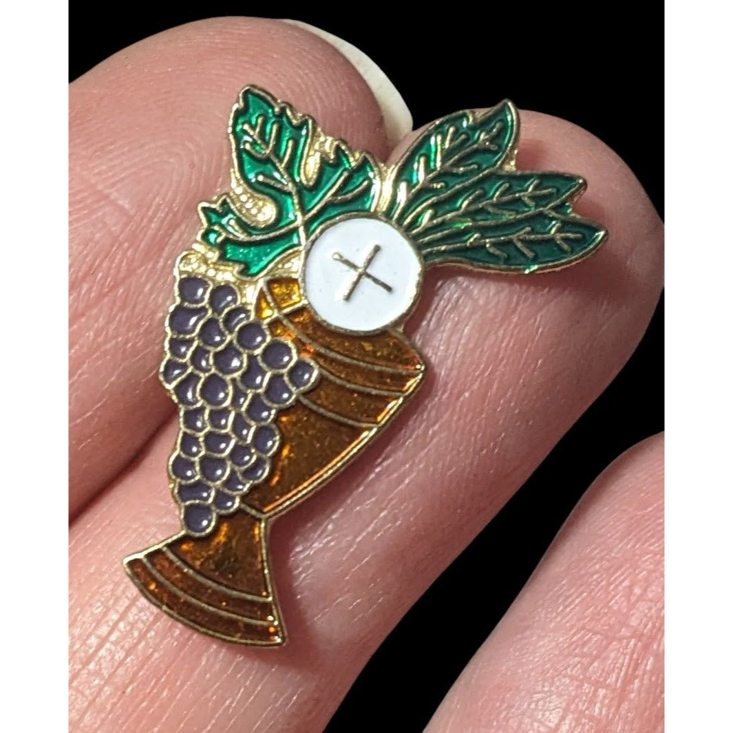 First Communion Gold Tone Enamel Filled Lapel Pin