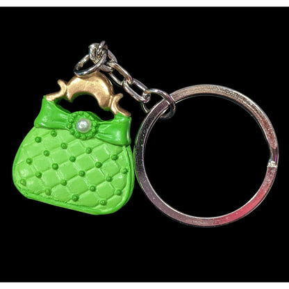 Retro Coquette Green Purse Shaped Keychain