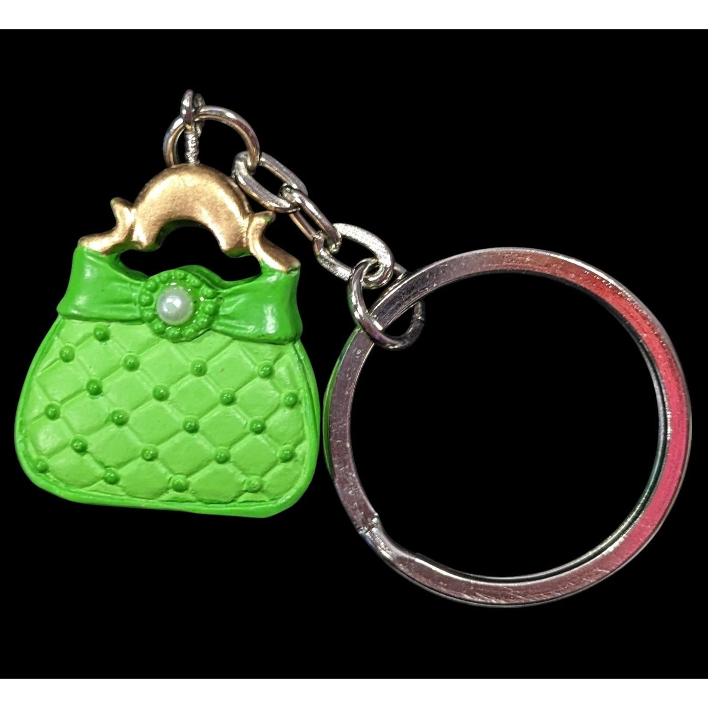 Retro Coquette Green Purse Shaped Keychain