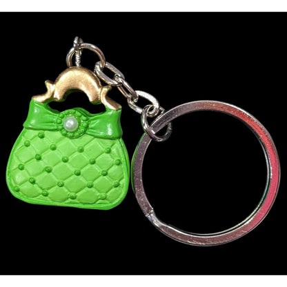 Retro Coquette Green Purse Shaped Keychain