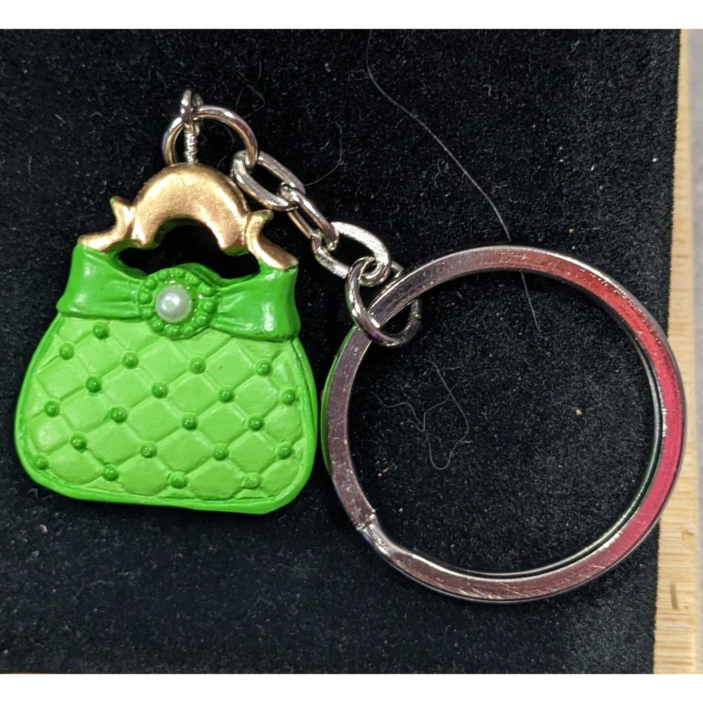 Retro Coquette Green Purse Shaped Keychain