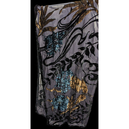 Vintage Italian Multi-Tone Velvet Burnout Scarf