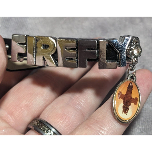 Y2K Geek Fandom Firefly Serenity Logo Silver Tone Charm Bracelet