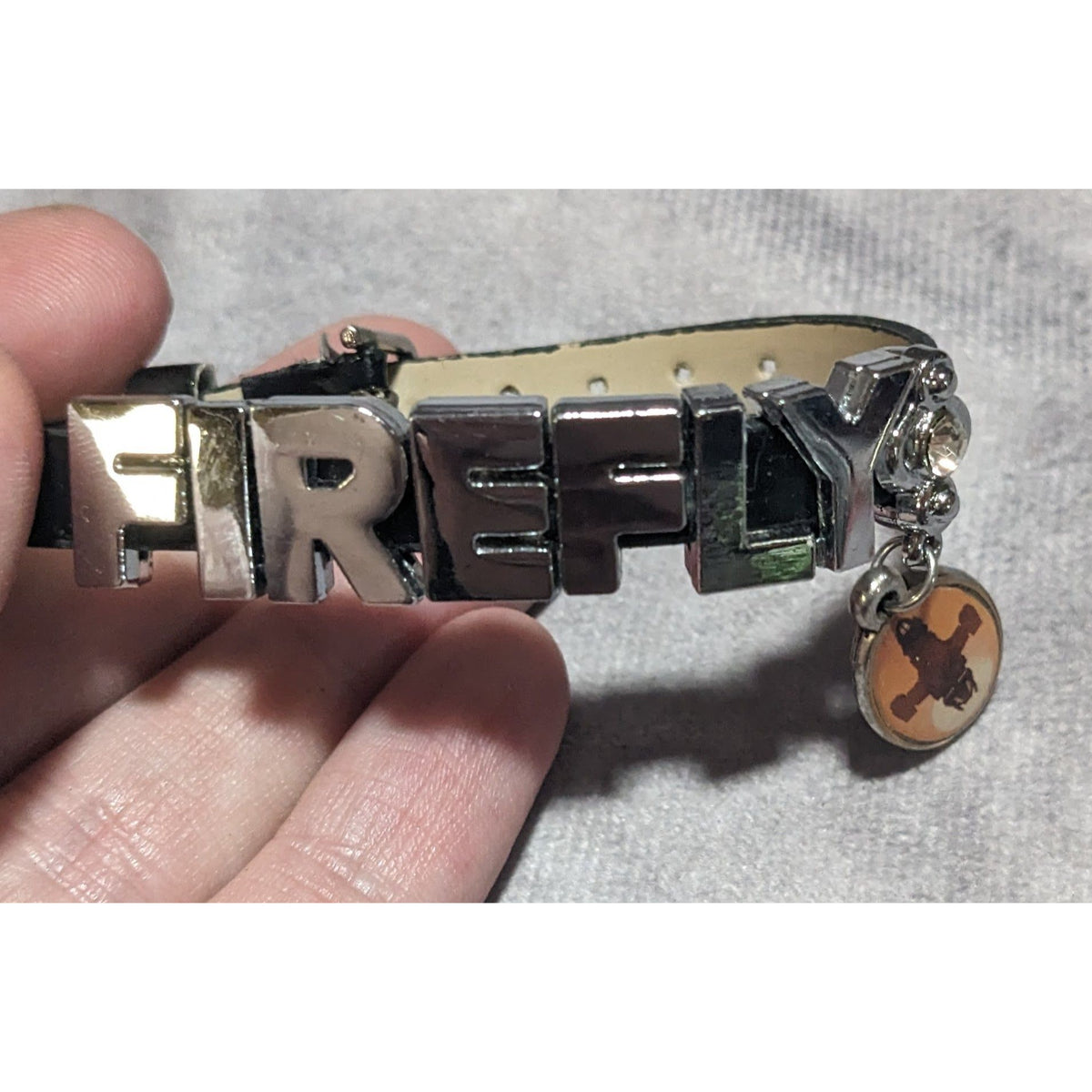 Y2K Geek Fandom Firefly Serenity Logo Silver Tone Charm Bracelet