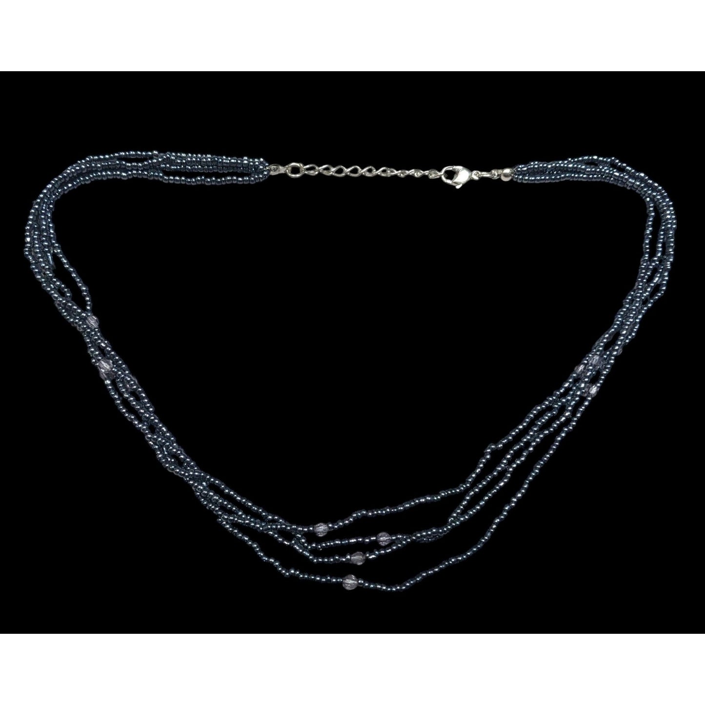 Simple Gothic Glass Beaded Multilayer Necklace With Subtle Metallic Finish