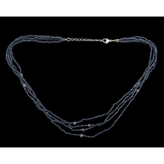 Simple Gothic Glass Beaded Multilayer Necklace With Subtle Metallic Finish