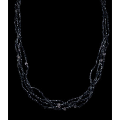 Simple Gothic Glass Beaded Multilayer Necklace With Subtle Metallic Finish