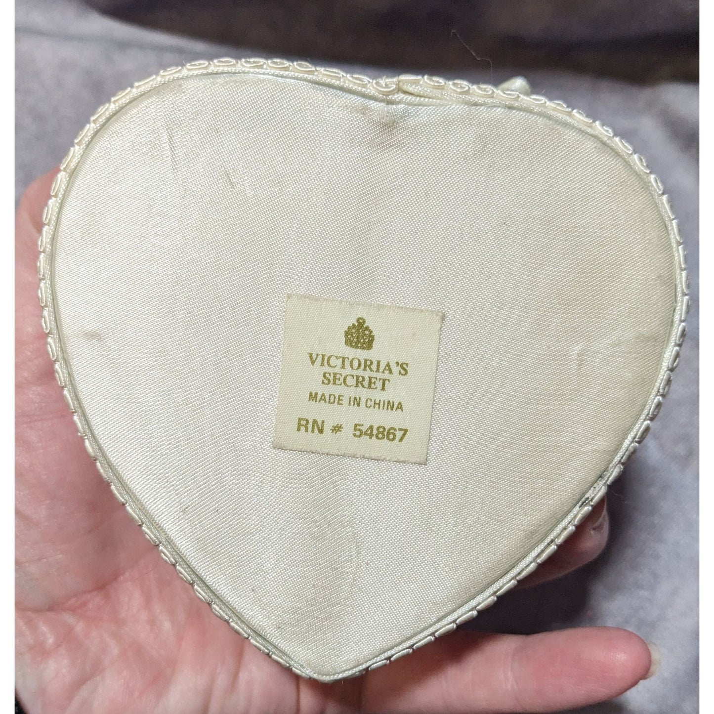 Vintage 90s Victoria's Secret Satin Victorian Style Heart Trinket Box