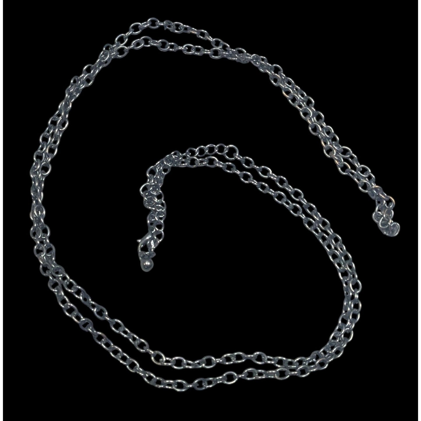 Casual Long Gunmetal Tone Chain Necklace