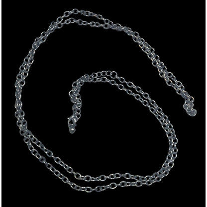 Casual Long Gunmetal Tone Chain Necklace
