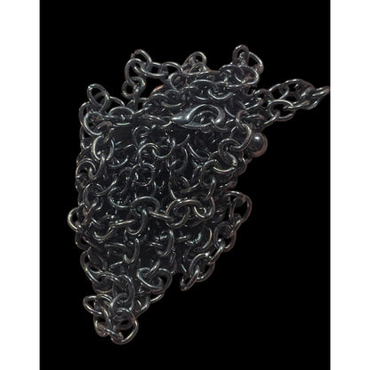 Casual Long Gunmetal Tone Chain Necklace