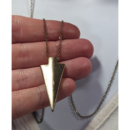 Modern Arrow Shaped Gold Tone Pendant Necklace