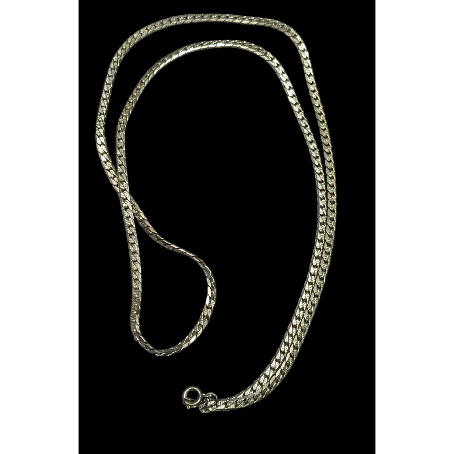 Classic Thick Silver Tone Chain  Necklace