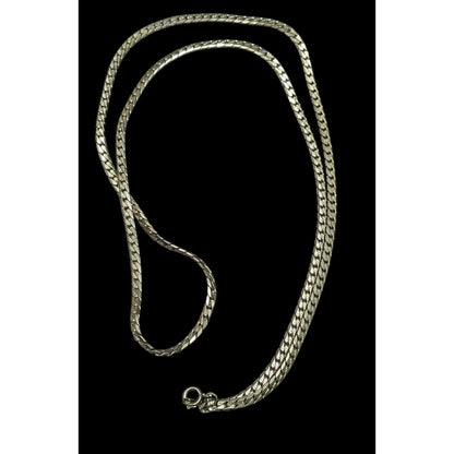 Classic Thick Silver Tone Chain  Necklace