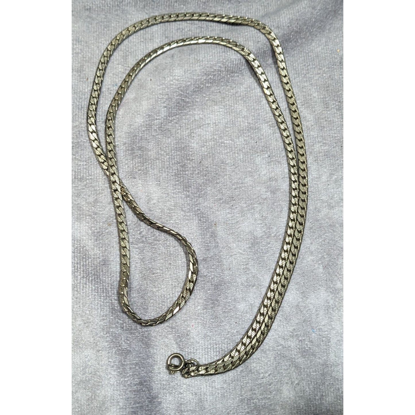 Classic Thick Silver Tone Chain  Necklace