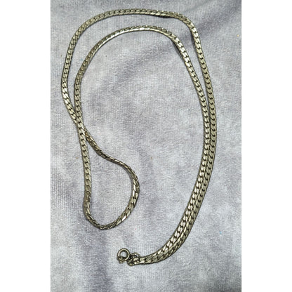 Classic Thick Silver Tone Chain  Necklace