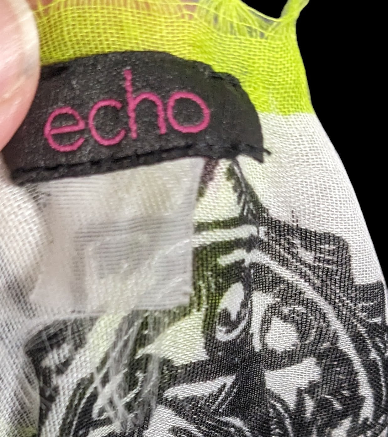 Echo Zebra Contrast Fringe Square Scarf