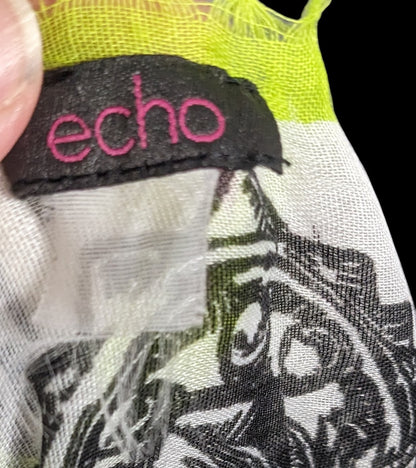 Echo Zebra Contrast Fringe Square Scarf