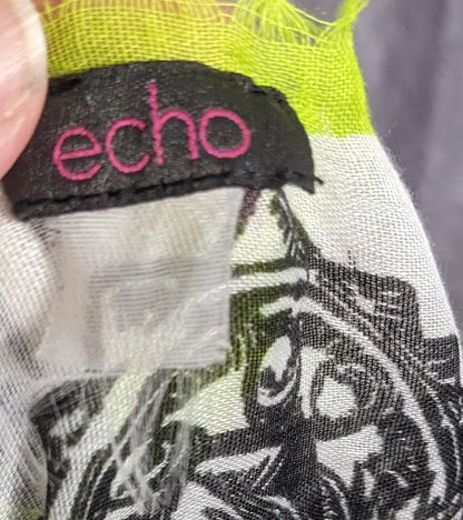 Echo Zebra Contrast Fringe Square Scarf