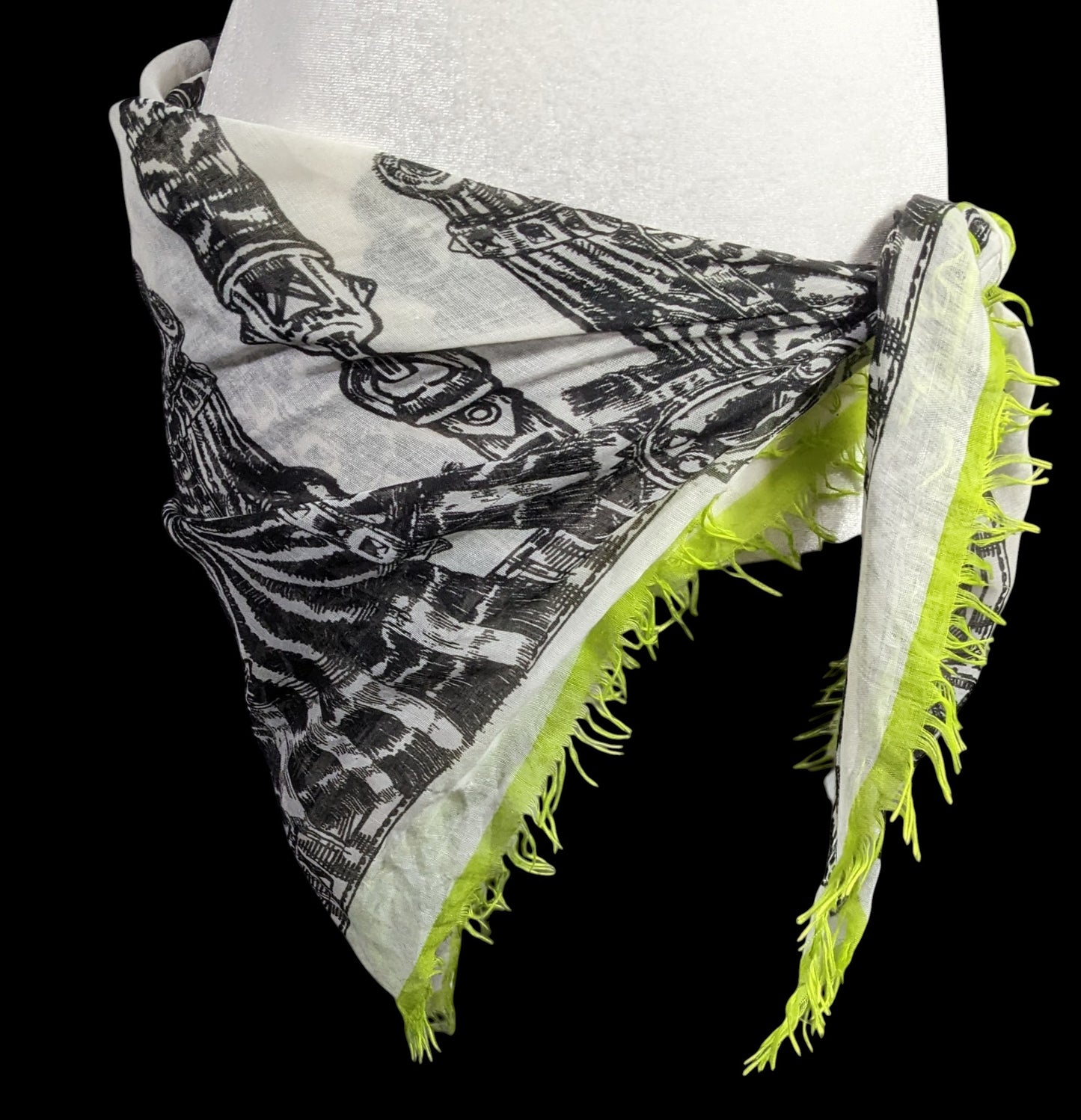 Echo Zebra Contrast Fringe Square Scarf