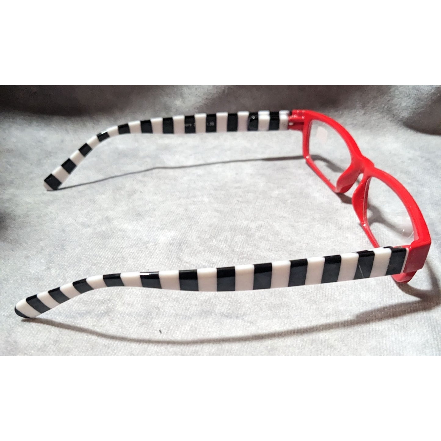 Peepers Gothic Pinup Red And Black And White Stripe Readers