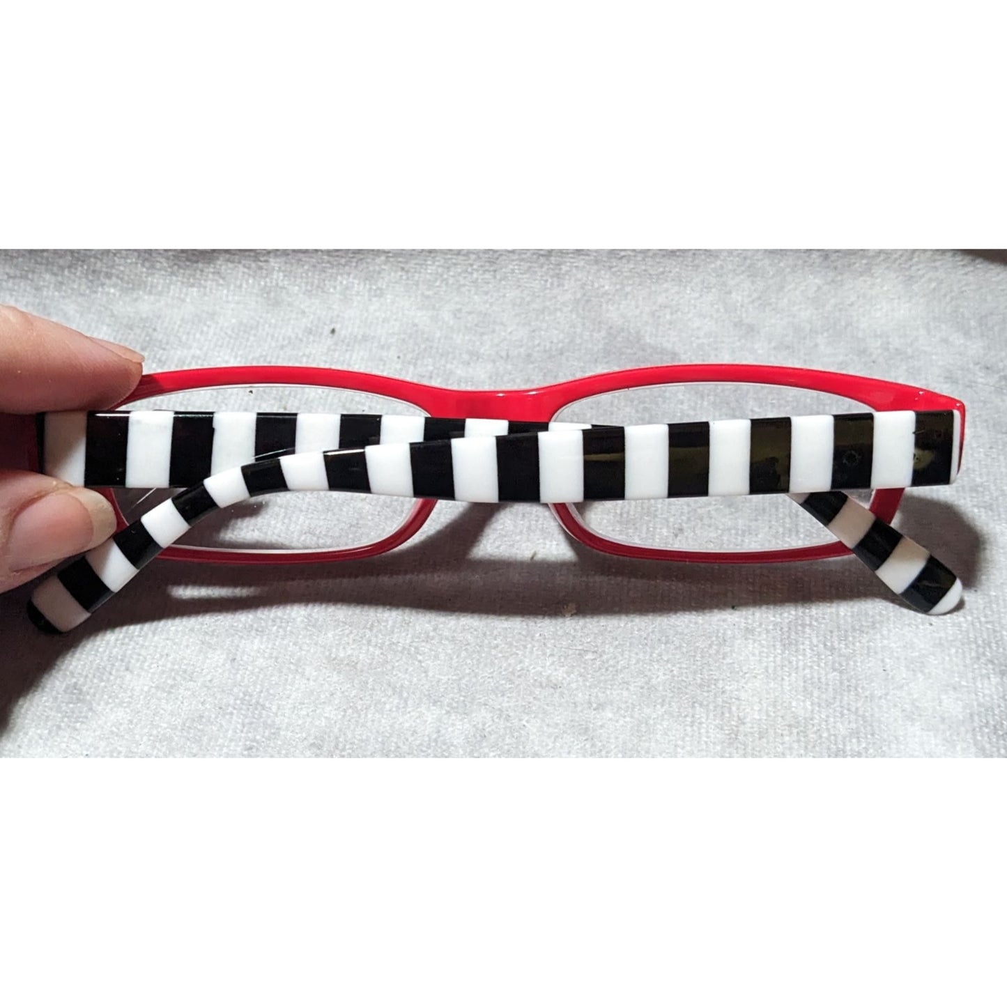 Peepers Gothic Pinup Red And Black And White Stripe Readers