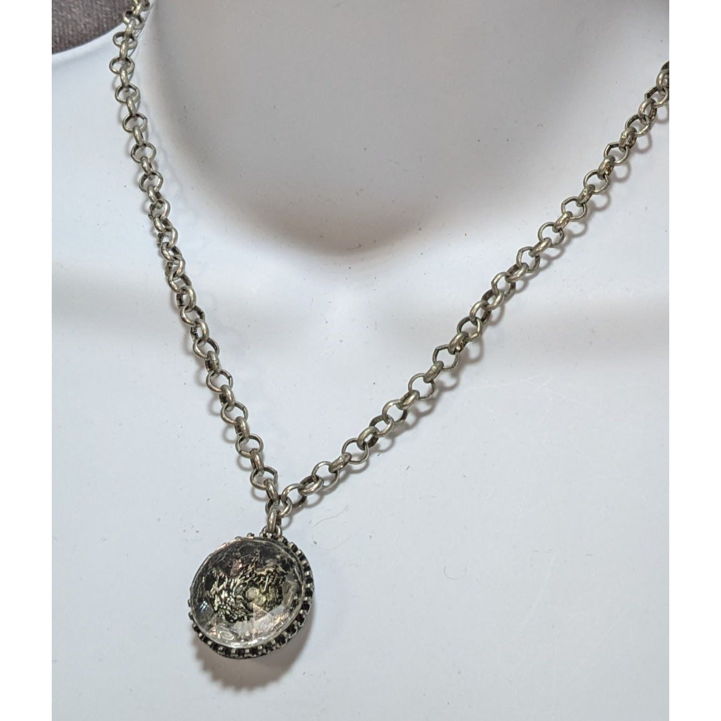 Ann Taylor Loft Reversible Pendant Necklace With Floral Gem Design