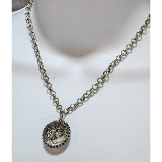Ann Taylor Loft Reversible Pendant Necklace With Floral Gem Design