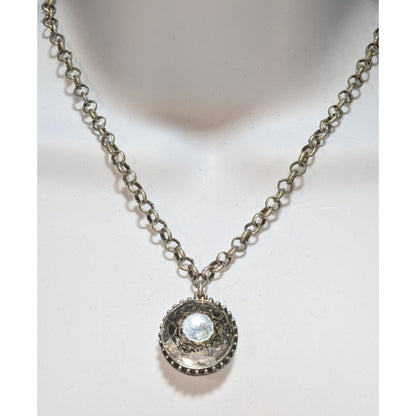 Ann Taylor Loft Reversible Pendant Necklace With Floral Gem Design