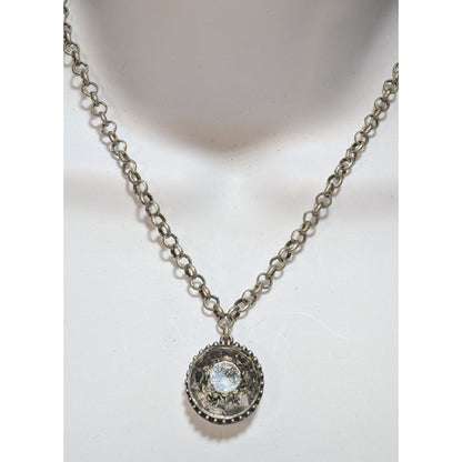 Ann Taylor Loft Reversible Pendant Necklace With Floral Gem Design