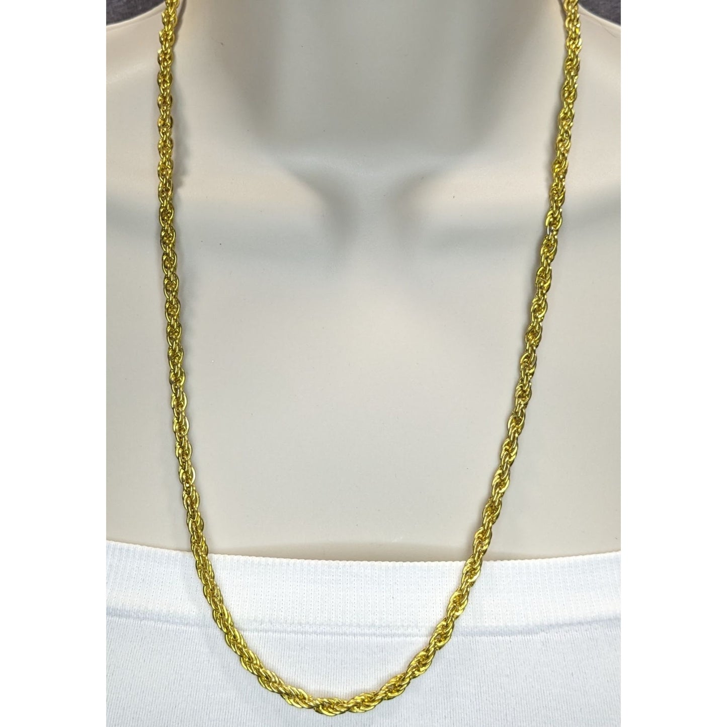 Vintage Ambassador Wheat Chain Jewelry Set Gold Plated Necklace Bracelet Korea