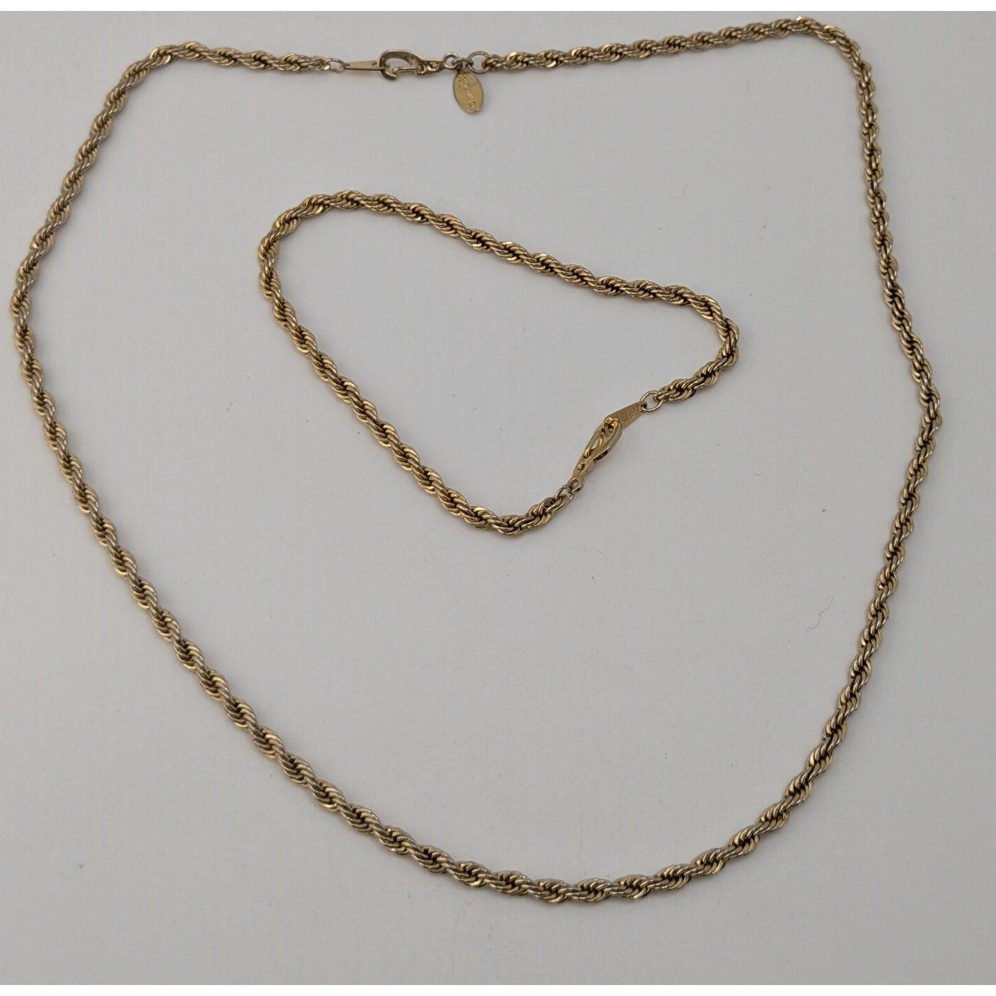 Vintage Ambassador Wheat Chain Jewelry Set Gold Plated Necklace Bracelet Korea