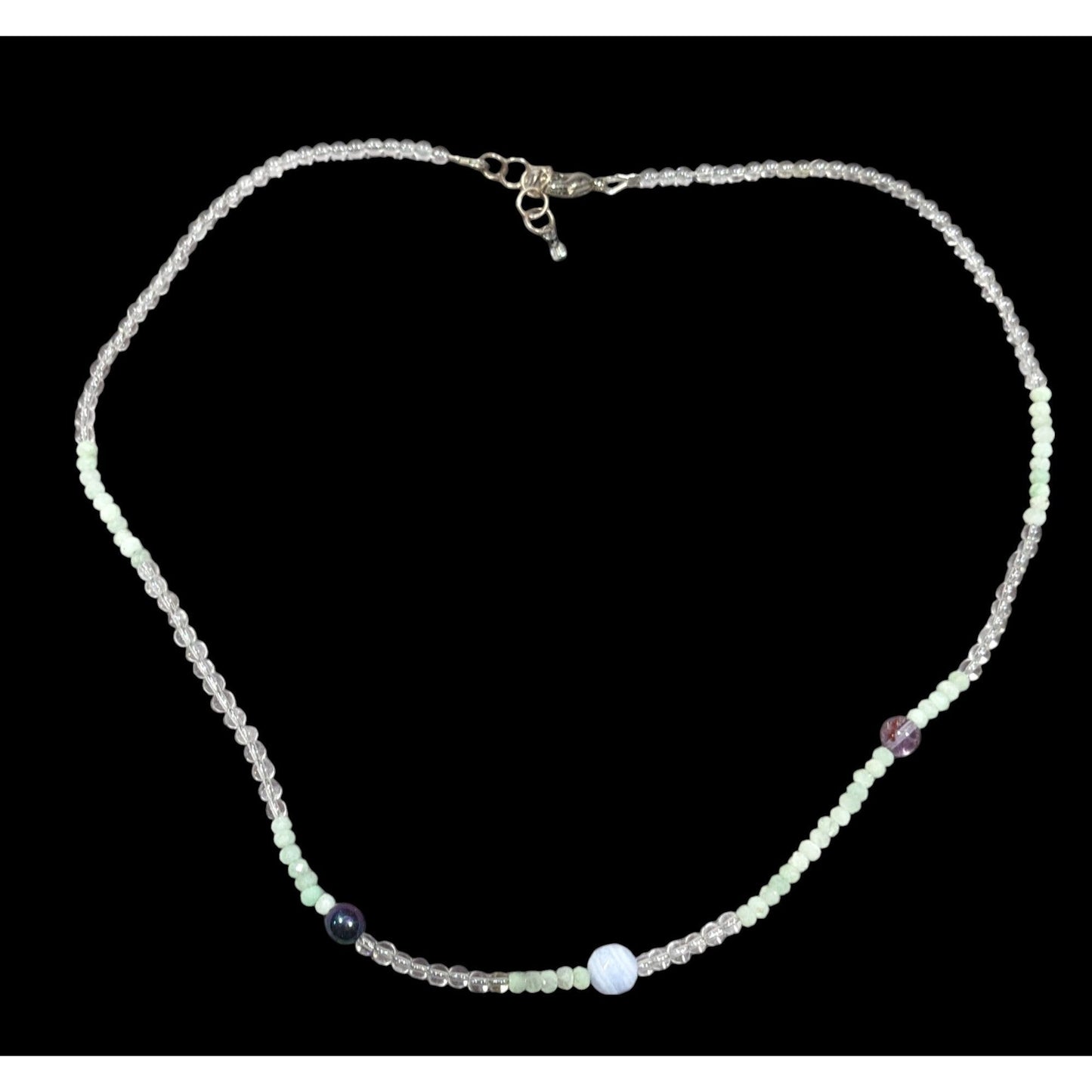 Handmade Pastel Glass And Stone Beaded Necklace