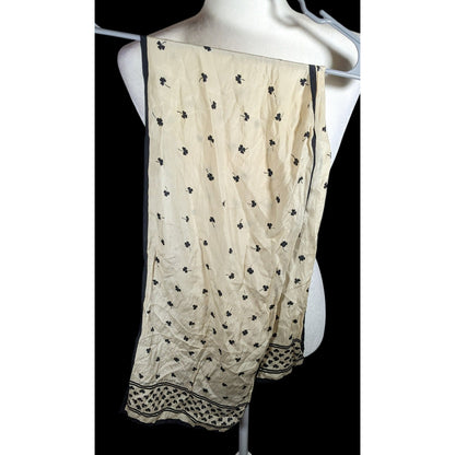 Vintage Shamrock Paris Sera Toujours Paris Silk Black And White Scarf