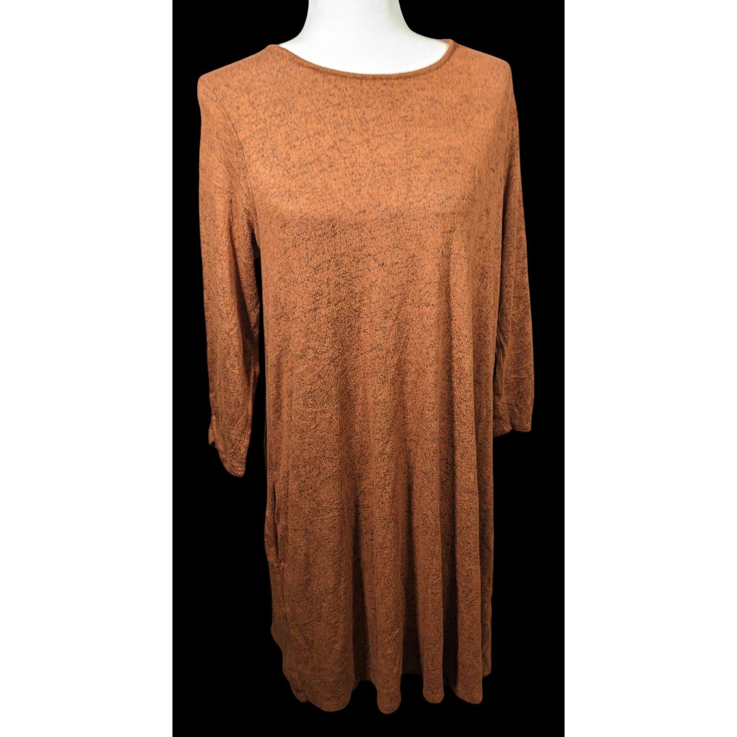 AGB Brown With Black Speckles Sweater Dress With Pockets